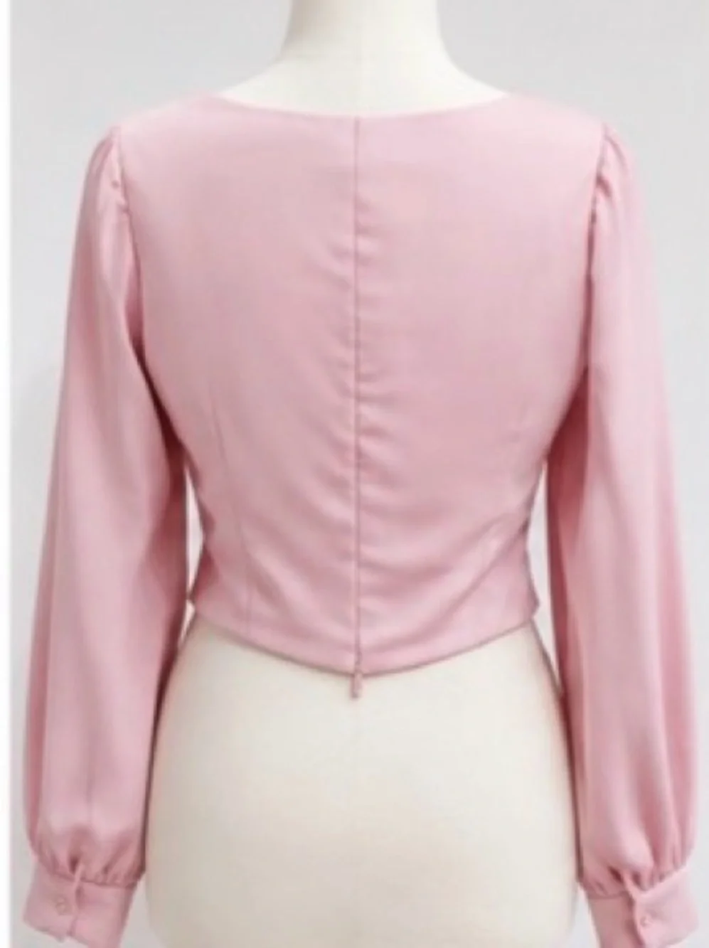 ASTR The Label Blush Pink Satin Square Neck Puff Sleeve Romantic Coquette Size M